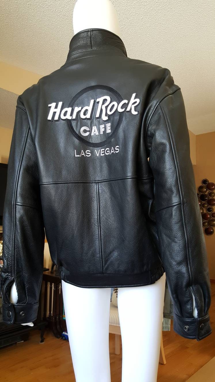 Vintage Rare Leather Jacket Hard Rock Cafe Las Vegas Heavy Leather