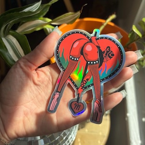 Holographic Pole Dancer Flame Sticker