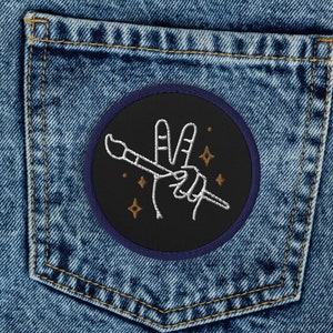 Peace Hand Painting Vibes Embroidered Patch - [  ]