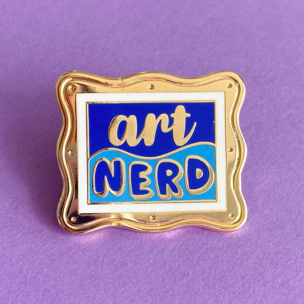 Art Nerd Enamel Pin | Funny Artist Gift for Creatives | Art Lover Lapel Pin | Hard Enamel Studio Accessory | Nerdy Art Badge