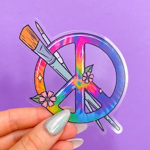 Artist Brushes Sticker | Painter Accessories | Gifts for Art Lovers | Artsy Vinyl Sticker l Peace and Art Decal