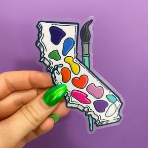 California Artist Sticker - [ California Sticker, Painter Sticker, Painter Decal, Paint Palette, California Decal, Water Color Sticker ]