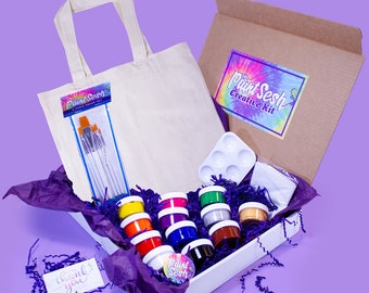 Paint Your Own Tote Bag Kit | Gift for Artists | DIY Painting Kit | Acrylic Painting Kit |