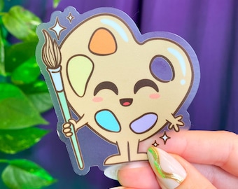 Artie the Palette Sticker - [ Artist Sticker | Cute Gifts for Art Lovers | Artist Accessory | Painter Gift | PainterSticker ]