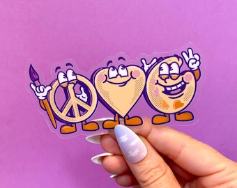 Fun Artist Sticker | Art Lover Decal | Artist Accessory | Artist Gift Ideas |  Peace Love and Art Sticker