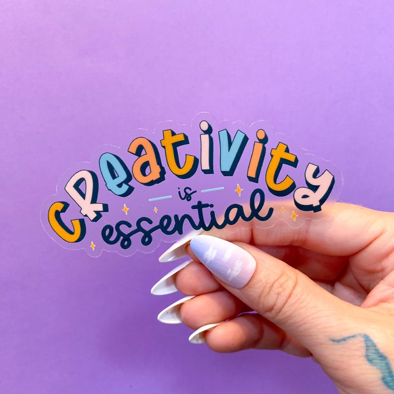 Creativity Sticker | Gifts for Artists | Stickers with Sayings | Artist Accessory | Creativity is Essential Sticker | Art Lovers image 1