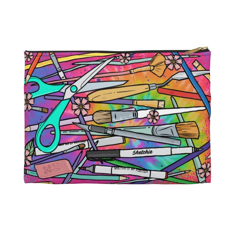 Stay Creative Accessory Pouch Art Stash Bag | Art Lovers | Gifts for Artists | Pencil Pouch | School Supplies Tie Dye