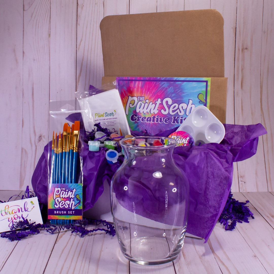 Vase Painting Kit Paint Your Glass Vase Gift for Artists Etsy