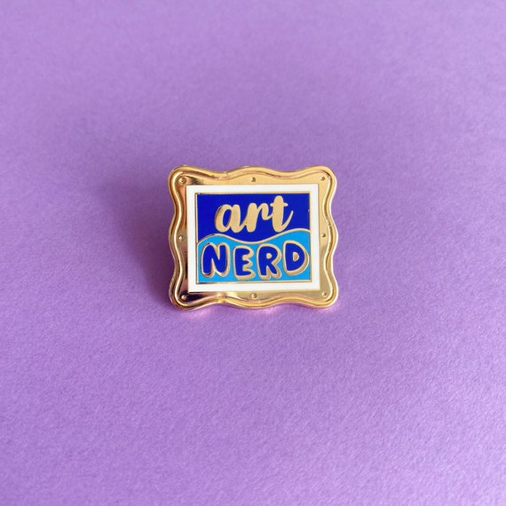 Art Nerd Enamel Pin | Funny Artist Gift for Creatives | Art Lover Lapel Pin | Hard Enamel Studio Accessory | Nerdy Art Badge