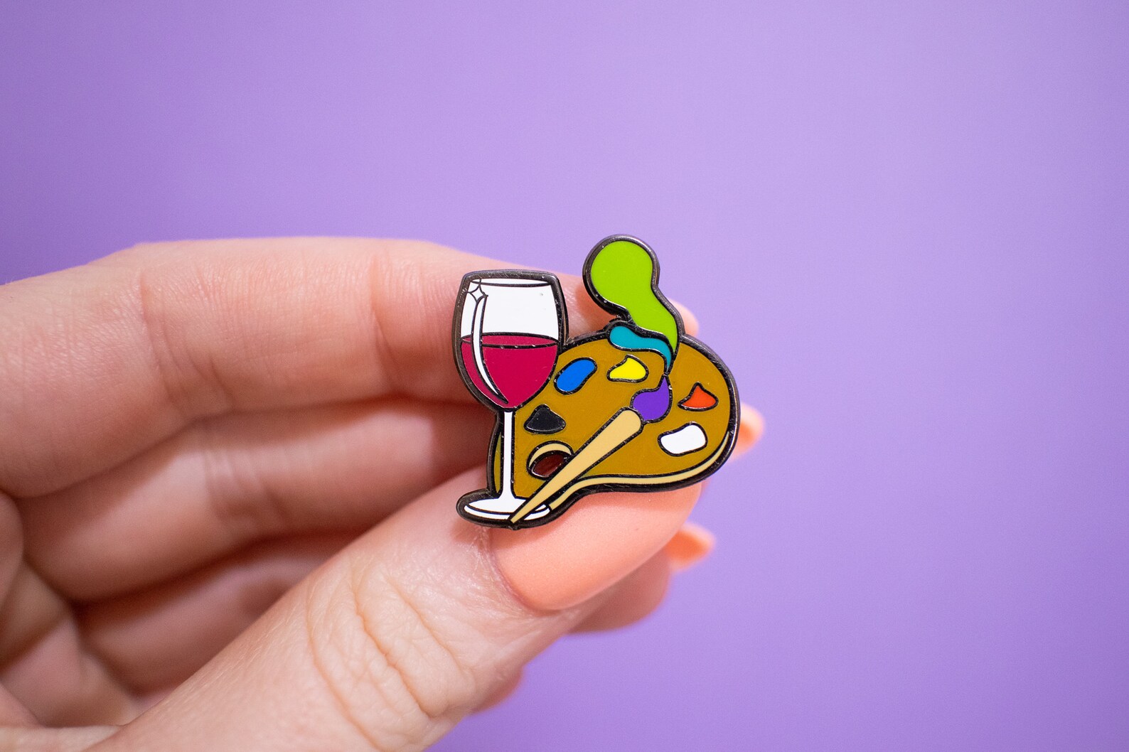Wine and Paint Enamel Pin Paint and Sip Accessory Gift Etsy
