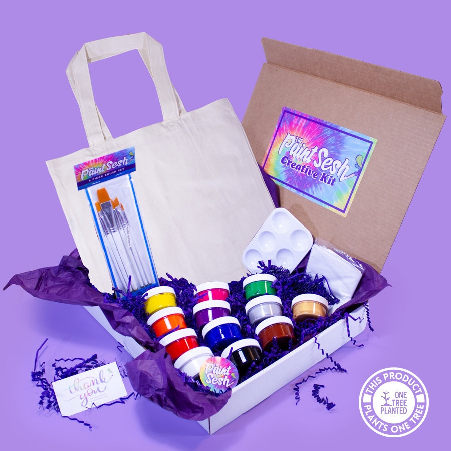 Paint Your Own Tote Bag Kit Gift for Artists DIY Painting Etsy UK