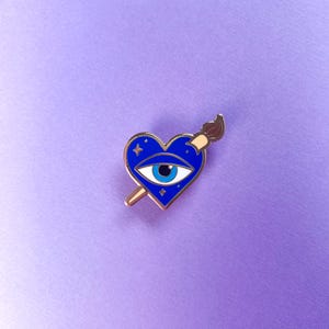 Evil Eye Artist Enamel Pin | Painter Pin | I Love Art | Artist Gift Ideas | Painter Accessories | Art Lovers | Evil Eye Accessories