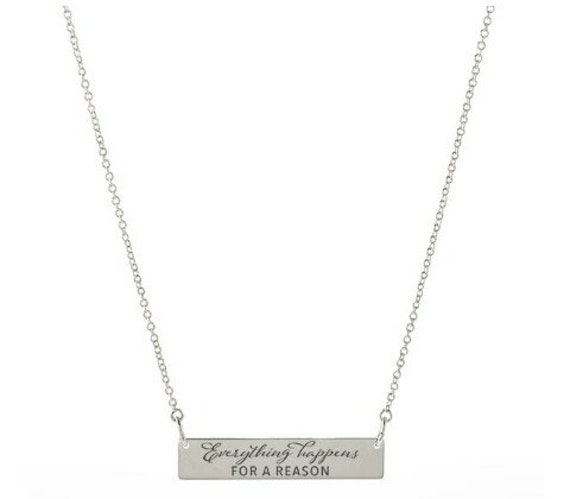 Everything Happens For A Reason Silver Bar Handstamped Etsy