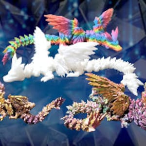3d Printed articulated Crystal Wing Dragon As Seen On Tiktok, Dragon Fidget Toy, Flexi Crystal Wing Dragon, Birthday Gift, Gift for Him,