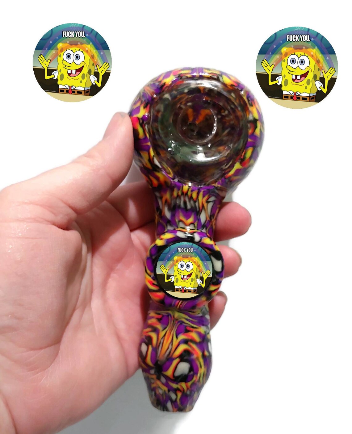 Custom SpongeBob SquarePants Glass smoking pipe girly pipes Etsy