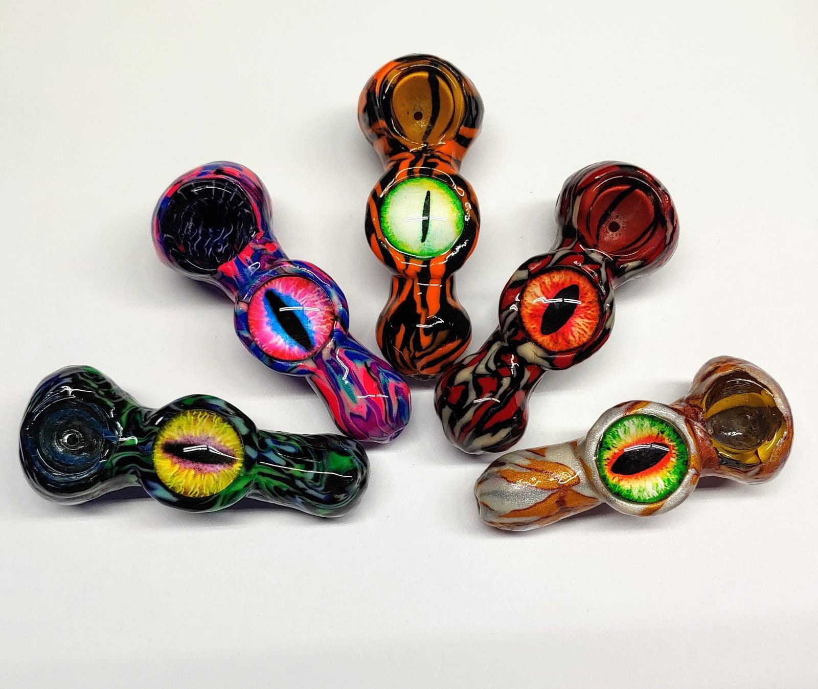 Custom Dragon Eye Glass Smoking Pipe Girly Pipes Unique Etsy