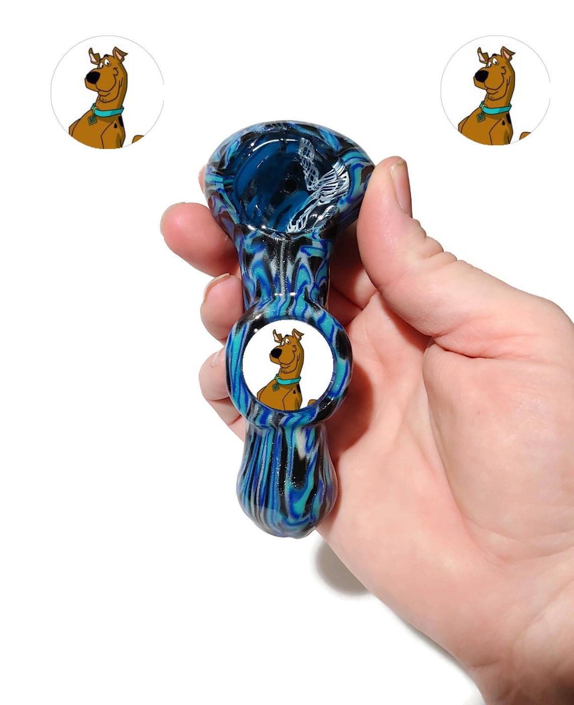 Custom Scoobydoo Glass Smoking Pipe Girly Pipes Unique Etsy