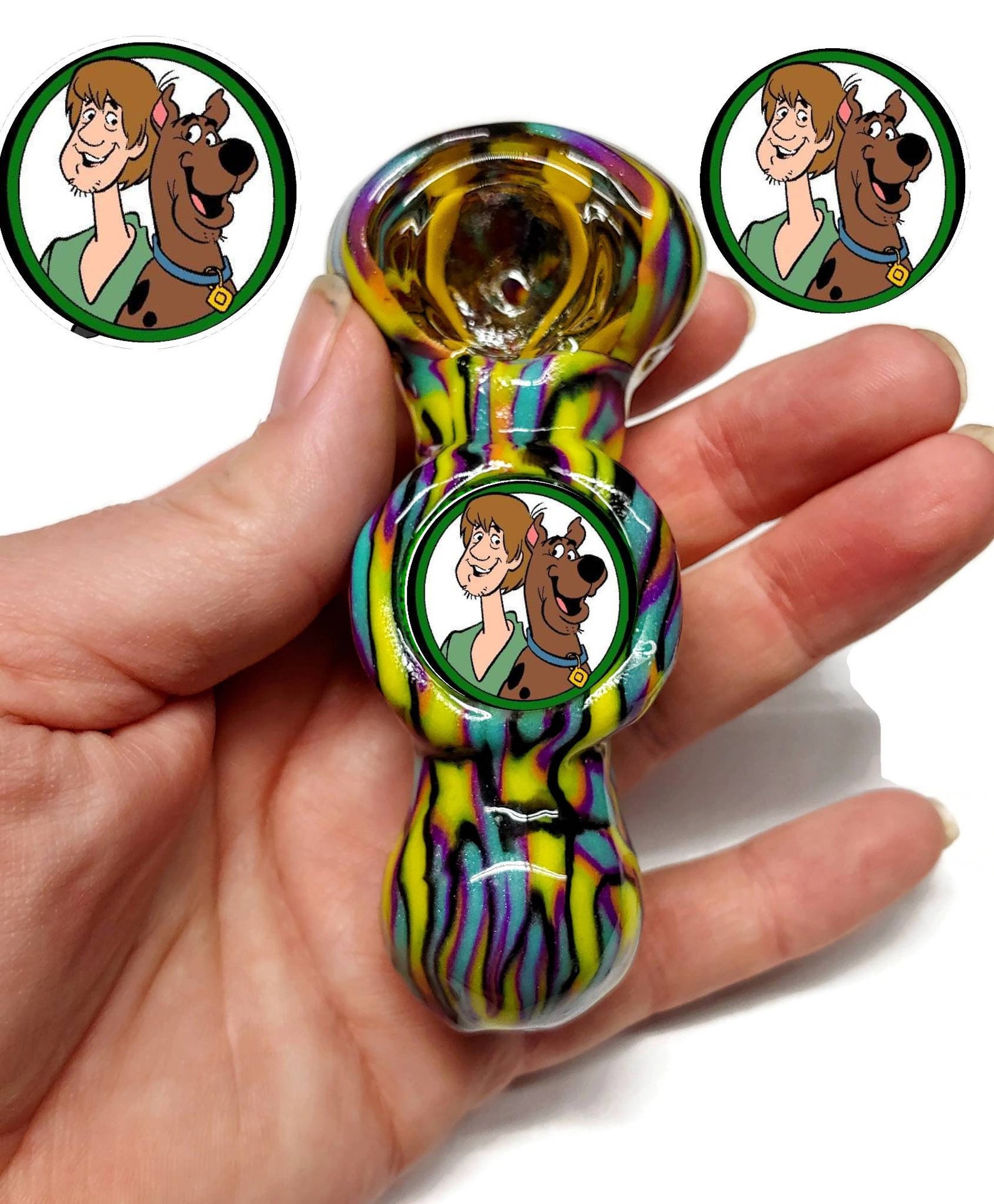 Custom ScoobyDoo & Shaggy Glass smoking pipe girly pipes Etsy