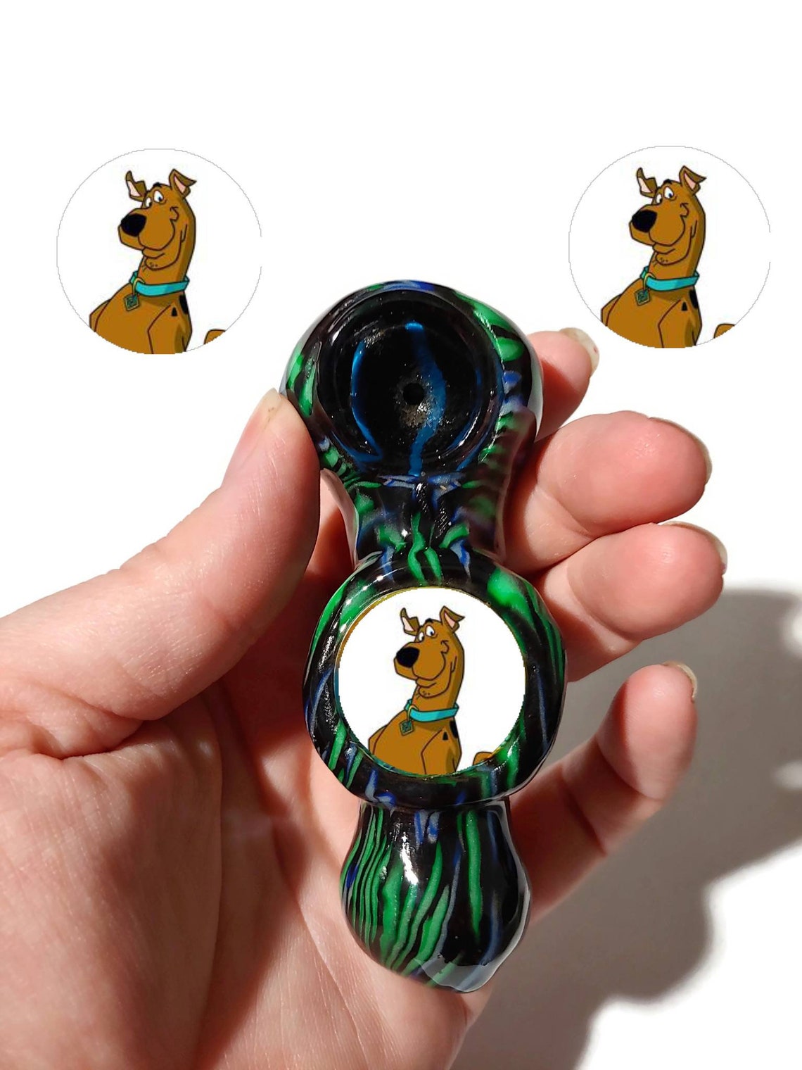 Custom Scoobydoo Glass Smoking Pipe Girly Pipes Unique Etsy