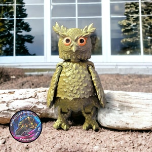 3d Printed Articulated Owl, Owl Fidget Toy, Flexi Owl, Birthday Gift, Flexi Toys, Gift for Him, Owl Lovers