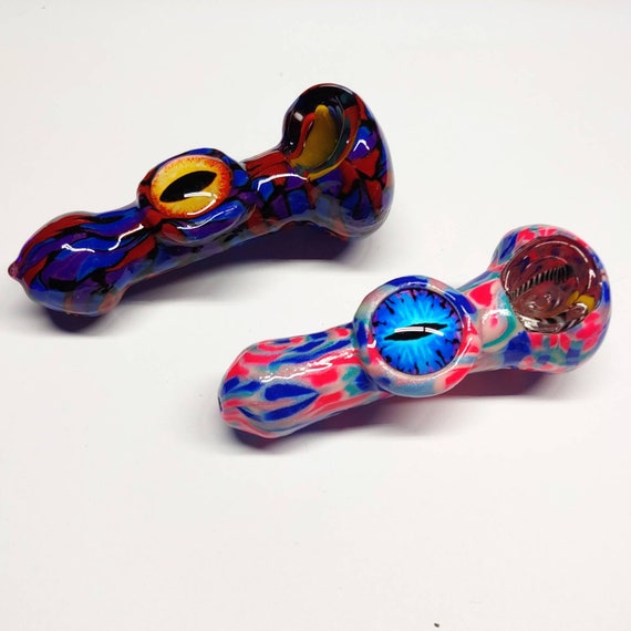 Unique colors handmade solid glass pipe smoking free gift