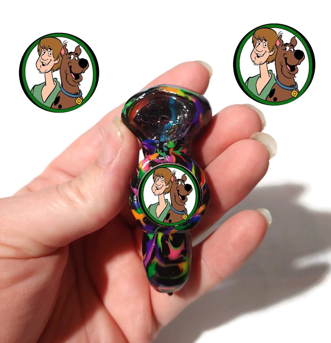 Custom ScoobyDoo & Shaggy Glass smoking pipe girly pipes Etsy