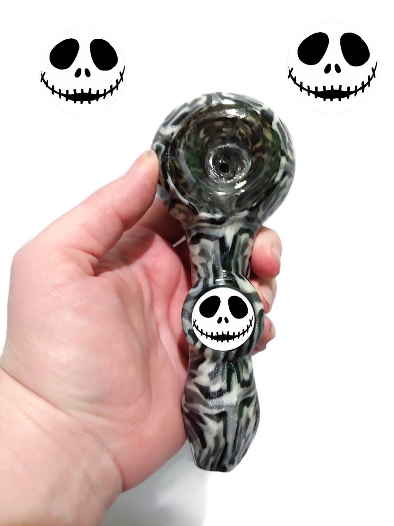 Custom Jacks Head Glass Smoking Pipe Girly Pipes Glass Etsy
