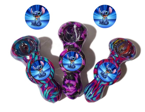 4 Glass Smoke Bowl new Life and new Cell Fumed Smoking Pipes Bowls Tobacco  Pipe Unique Handmade Collectible Blue Purple Red Girly Gift 