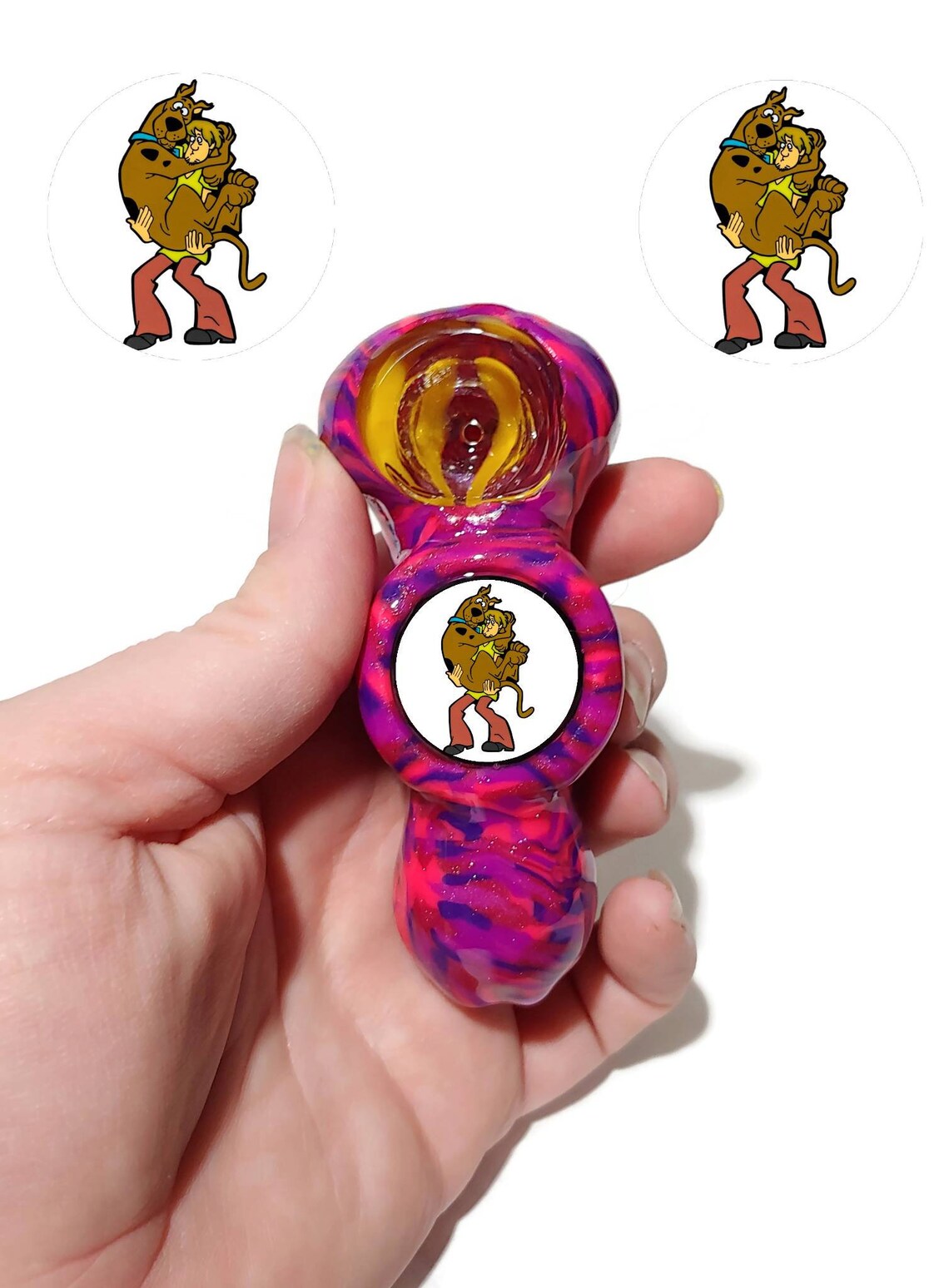 Custom ScoobyDoo & Shaggy Glass smoking pipe Girly pipes Etsy