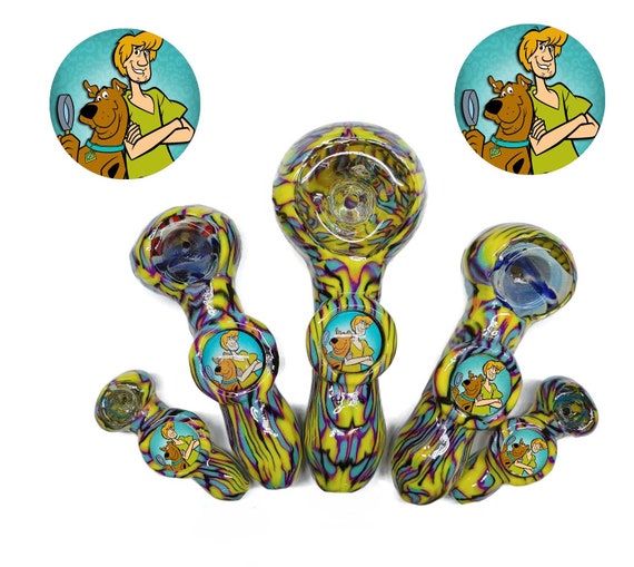 Custom Scooby-dog & Shaggy Glass Smoking Pipe, Girly Pipes, Glass