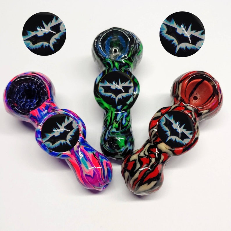 Custom Dark Knight Batman Glass smoking pipe girly pipes Etsy