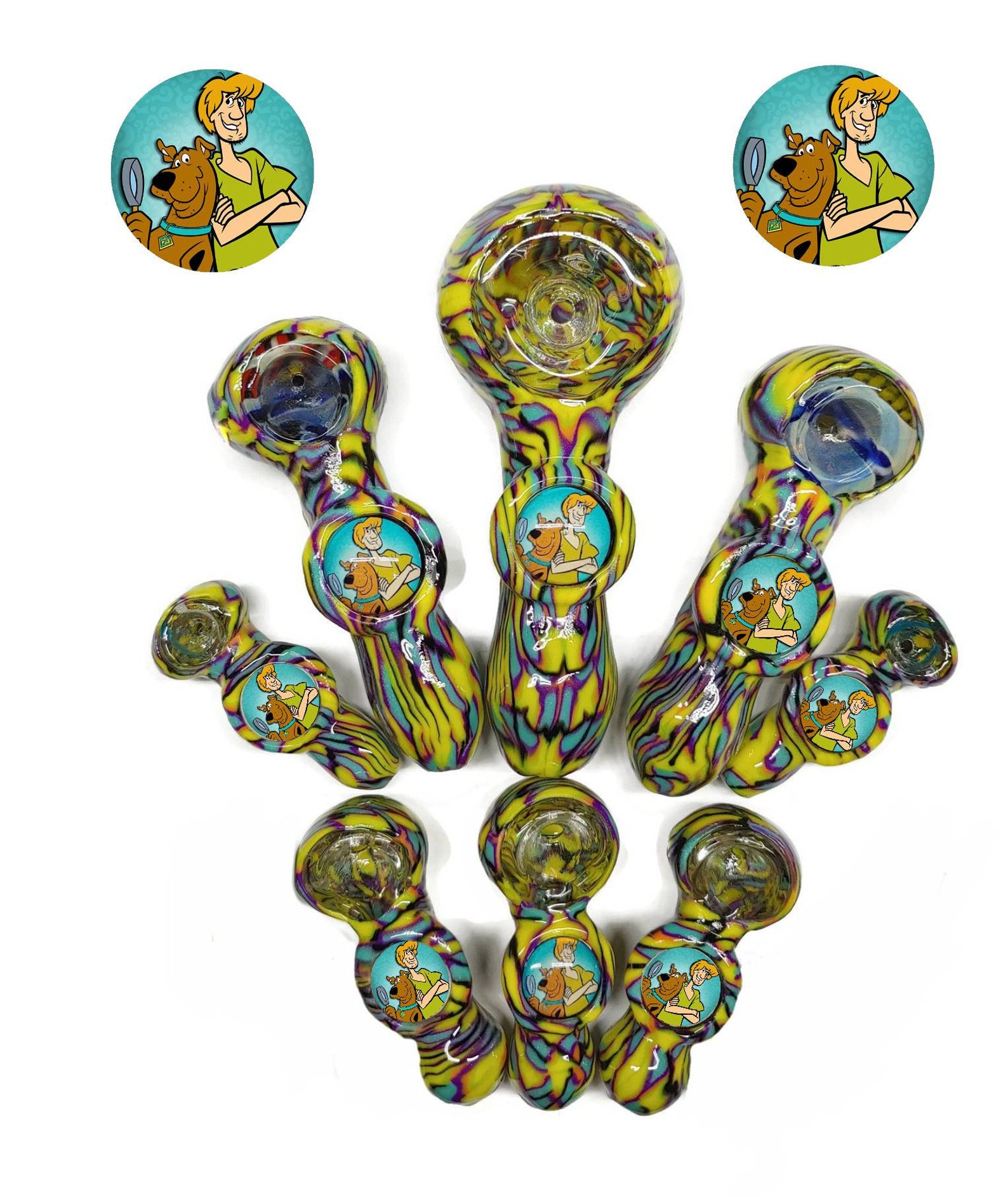 Custom Scoobydoo & Shaggy Glass Smoking Pipe Girly Pipes Etsy