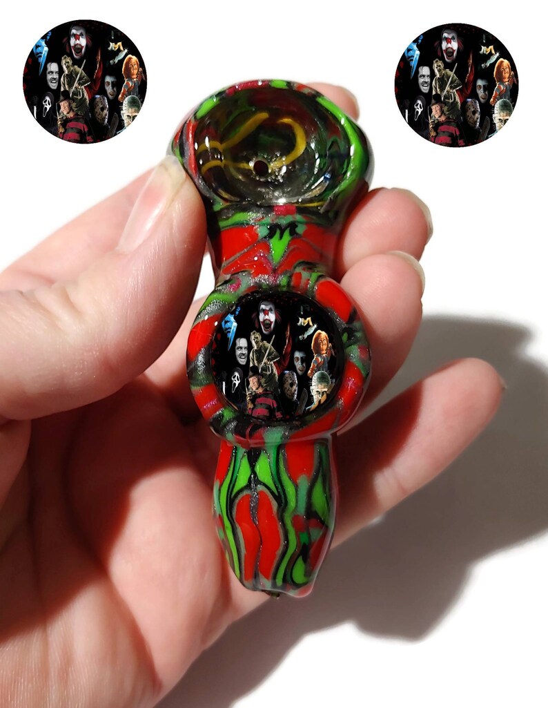 Custom Horror Movie Glass Smoking Pipe Glass Smoking Bowl Etsy
