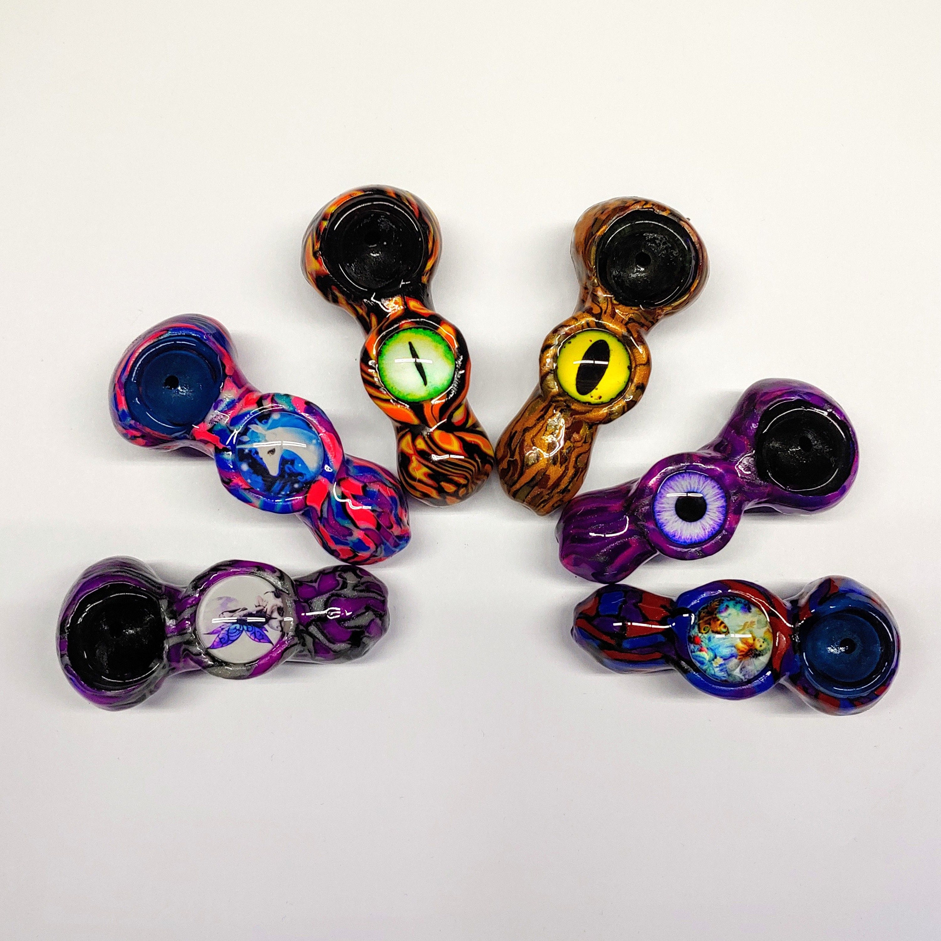 Custom Small Glass Smoking Pipe Girly Pipes Unique Glass Etsy