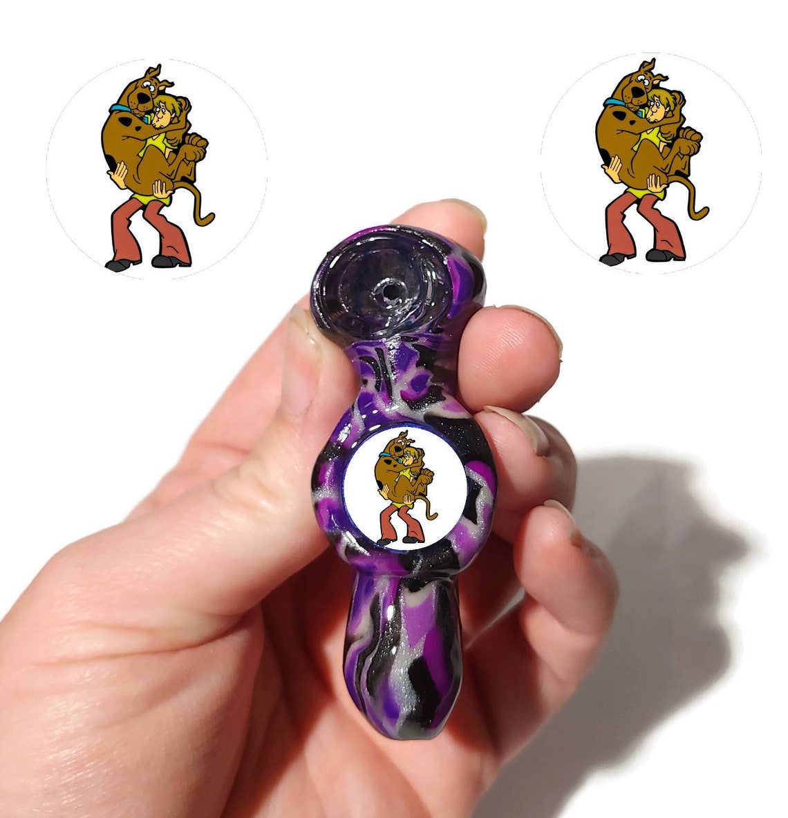 Custom ScoobyDoo & Shaggy Glass smoking pipe Girly pipes Etsy