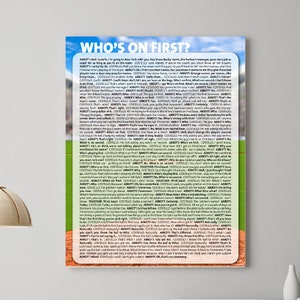 Abbott and Costello "Who's On First" *Wall Art Print * DIGITAL DOWNLOAD