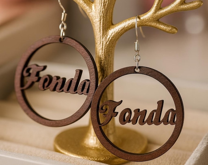 Personalized Wooden Name Hoops – Hand-Painted & Laser-Cut