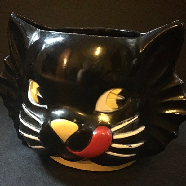 RARE vintage Ken-L Ration Halloween Black Cat Creamer/ Childrens cup 1950's