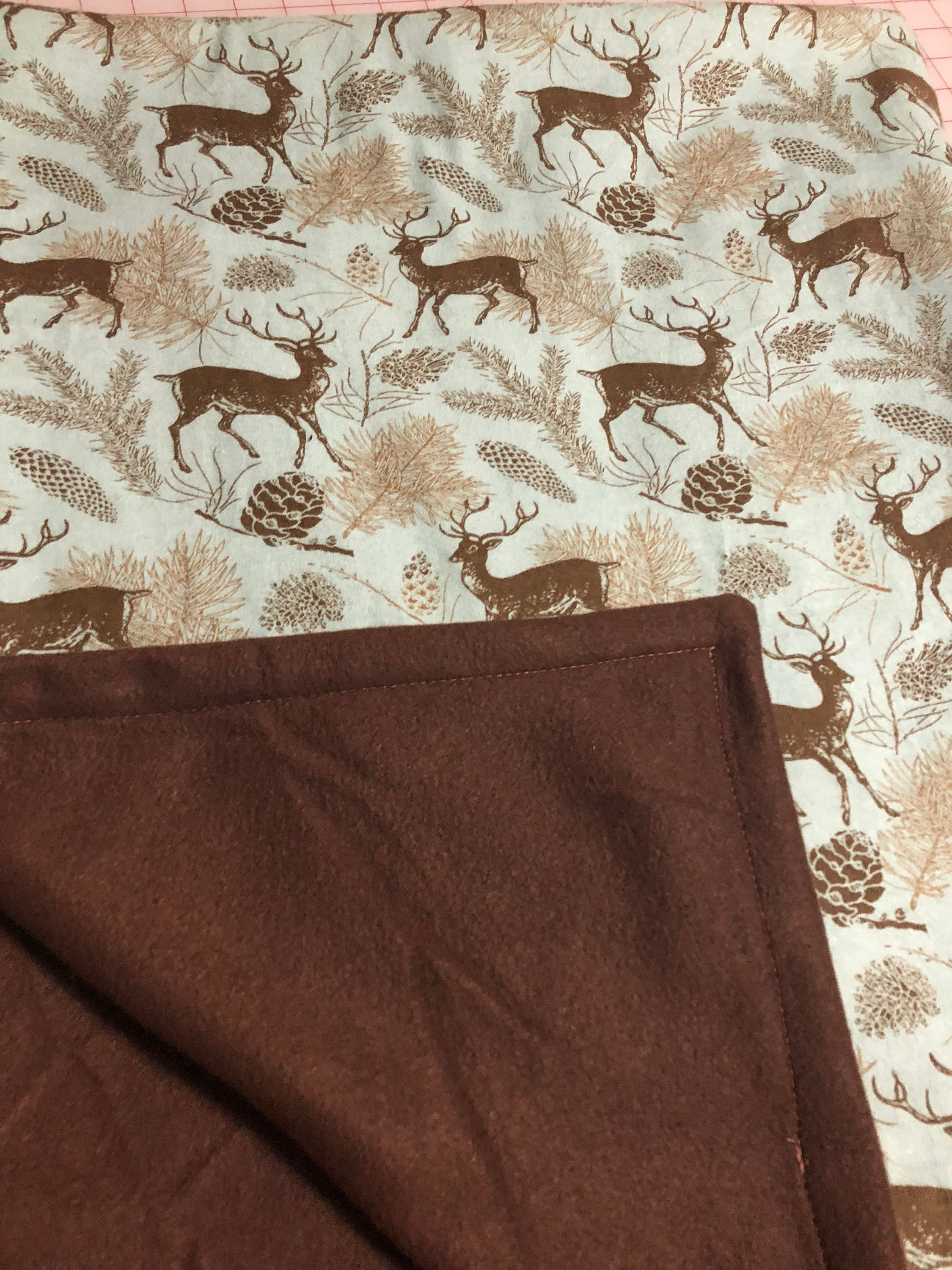 Deer fleece adult throw blanket adult blanket deer blanket Etsy