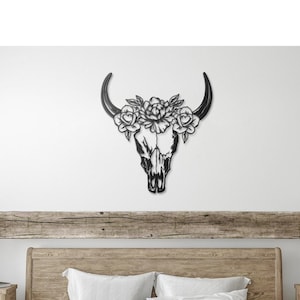 Cow skull wall decor, animal skull decor, texas long horn skull decor, rustic wall decor, cow skull, skull decor, animal skull sign, metal