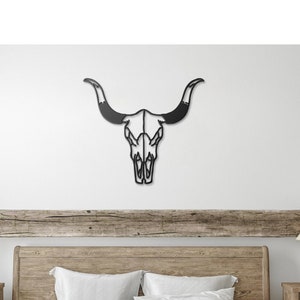 Cow skull wall decor, animal skull decor, texas long horn skull decor, rustic wall decor, cow skull, skull decor, animal skull sign, metal