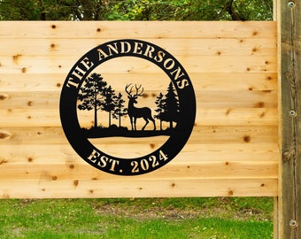 Custom Deer Sign, Custom Metal Art, Personalized, Cut to Order, Closing Gift, Metal Monogram, Housewarming, Wedding Monogram, Anniversary