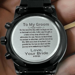 Groom Gift from Bride on Wedding Day, Engraved Watch for Groom, Personalized Groom Watch, Bride To Groom Wedding Gift, Husband To Be Gifts