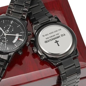 Deuteronomy 31:6 Watch - "Be Strong and Courageous" - Inspirational Faith Timepiece