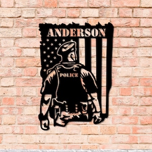 Personalized Police Sign for Home, Metal Wall Art, Police Officer Gifts for Men, Police Gifts, Metal Sign Police Badge, Fathers Day Gift