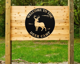 Deer Sign, NEW Deer Antler Decor, Deer Hunter Gift, Deer Camp Sign, Christmas Gift For Him, Deer Name Metal Sign, Fathers Day Gift