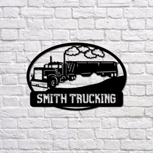 Semi Truck Metal Sign - Semi Truck Monogram - Custom Monogram - Metal Wall Art - Home Decor - Custom Metal Wall Art - Wall Art - Metal Art