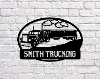 Semi Truck Metal Sign - Semi Truck Monogram - Custom Monogram - Metal Wall Art - Home Decor - Custom Metal Wall Art - Wall Art - Metal Art