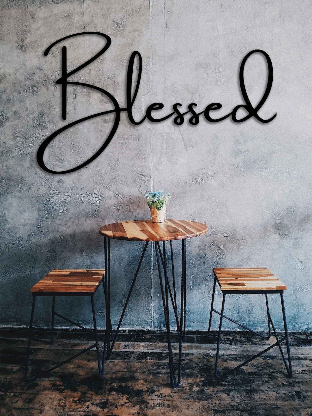 Blessed Metal Wall Art in Script - Etsy