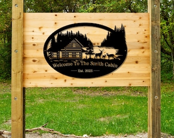 Custom Cabin Decor | Gift for Him | Custom Hunting Sign | Hunter Gift | Metal Outdoor Signs | Deer Hunter Sign | Metal Camping Sign Dad Gift